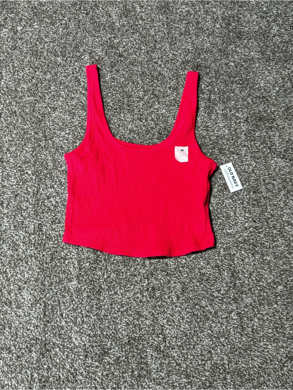Old Navy Pink Ribbed Scoop Neck Crop Tank